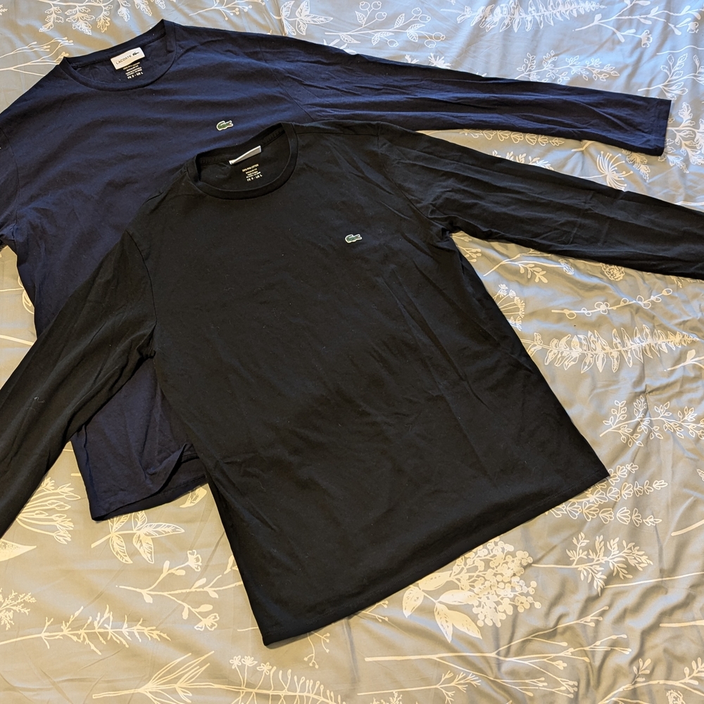 Lacoste Long Sleeve Shirts - Navy and Black
